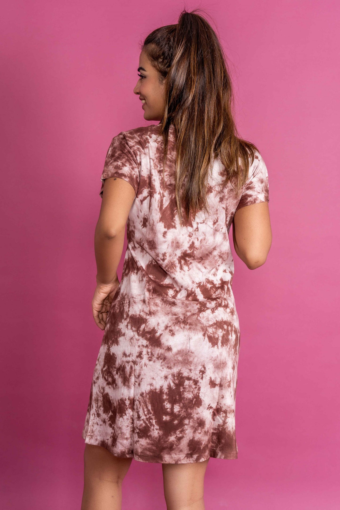 CY Tie & Dye Dress Brown