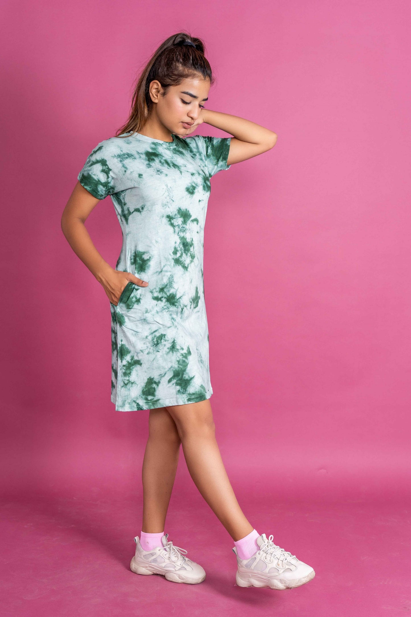 CY Tie & Dye Dress Green