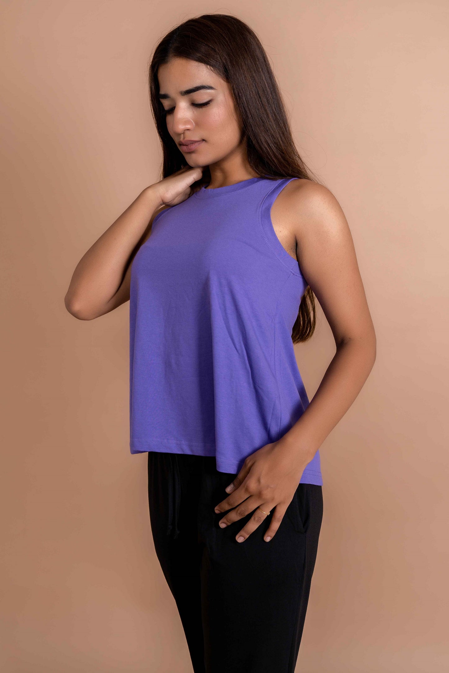 CY Basic Flare Tank Purple