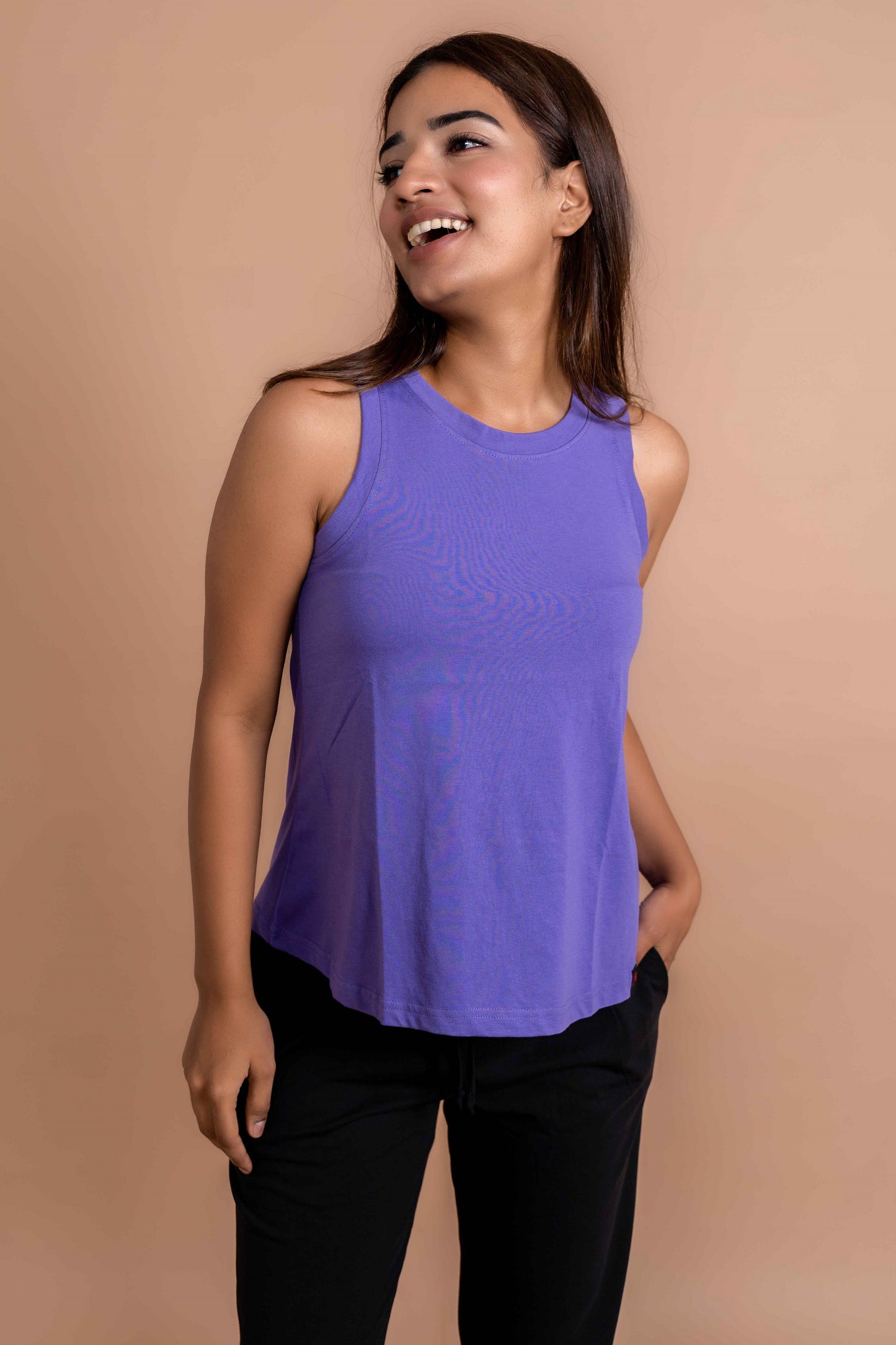 CY Basic Flare Tank Purple