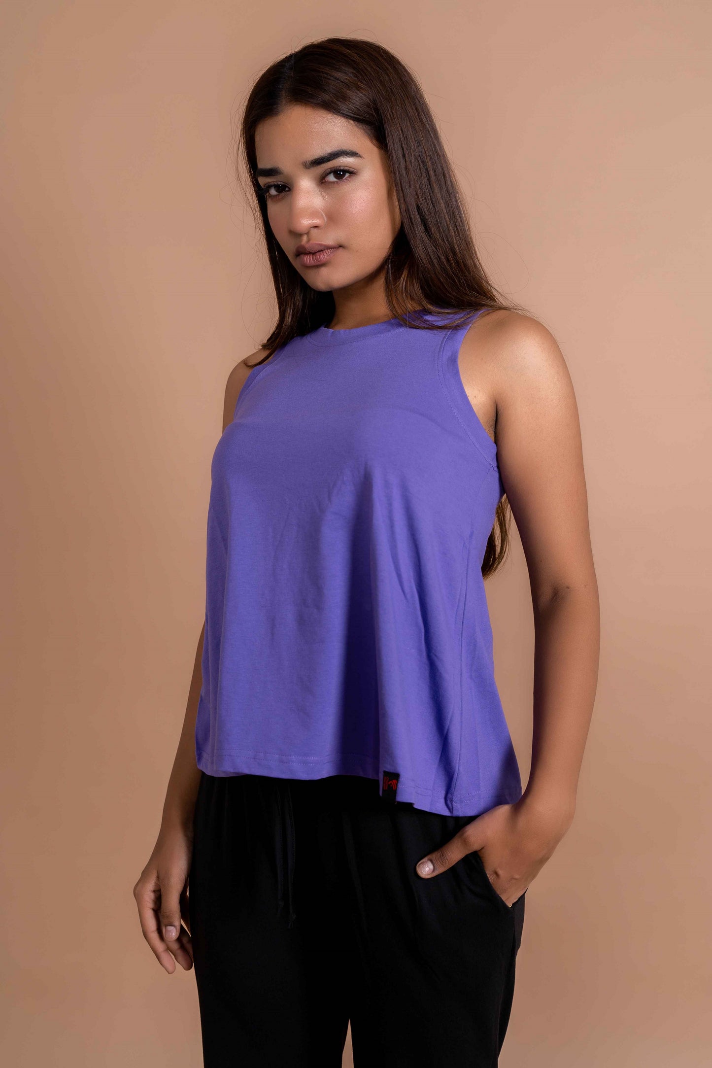 CY Basic Flare Tank Purple