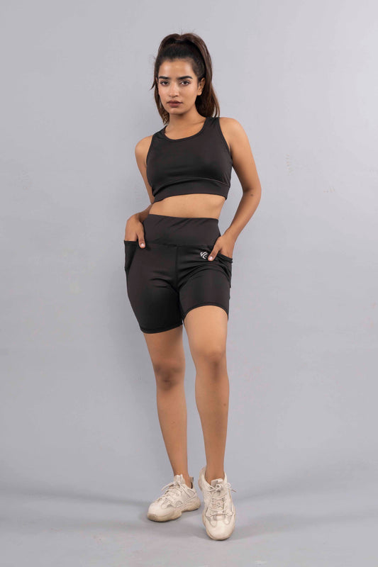 CY Activewear Shorts Set Black