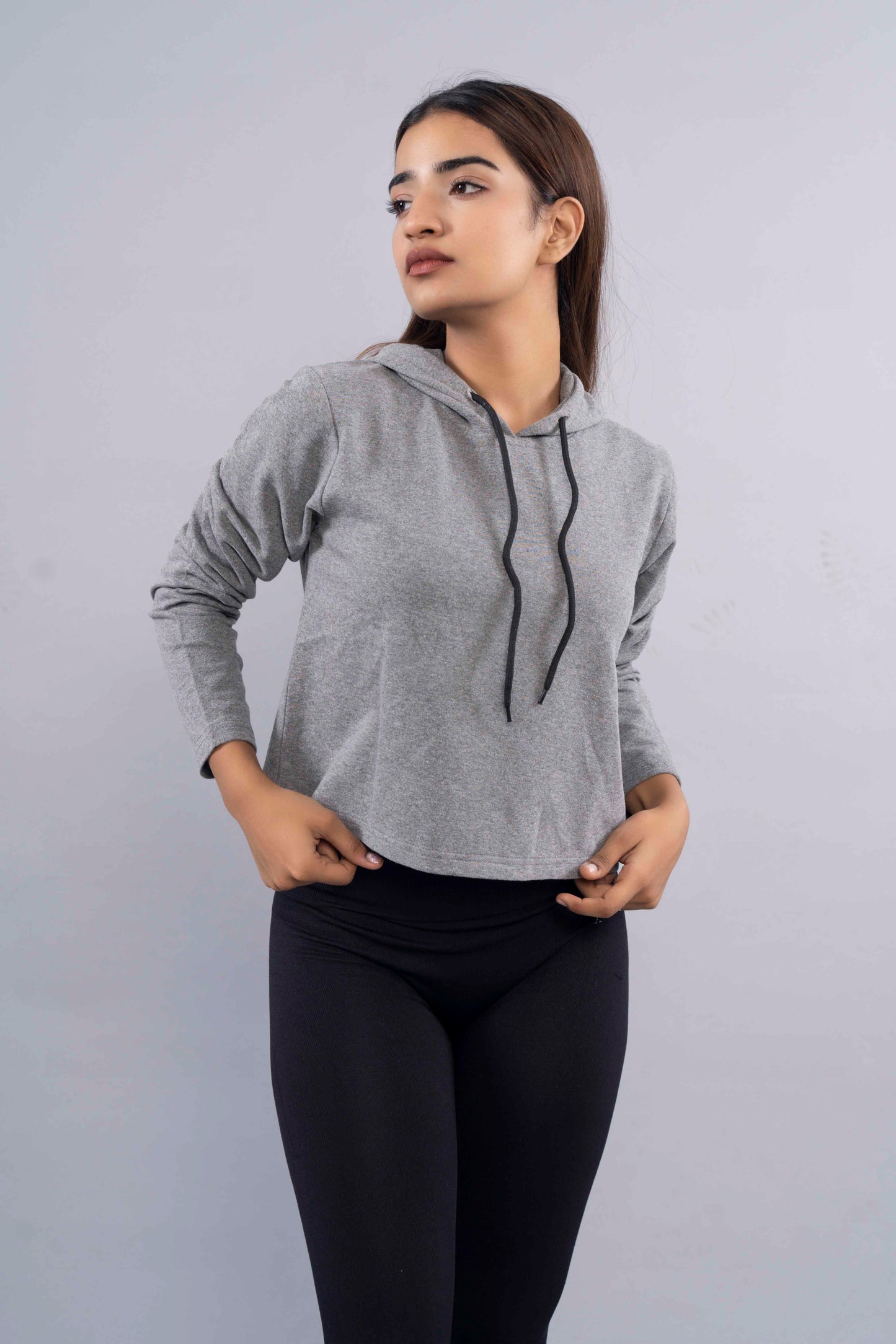 CY Oversized Crop Hoodie Grey