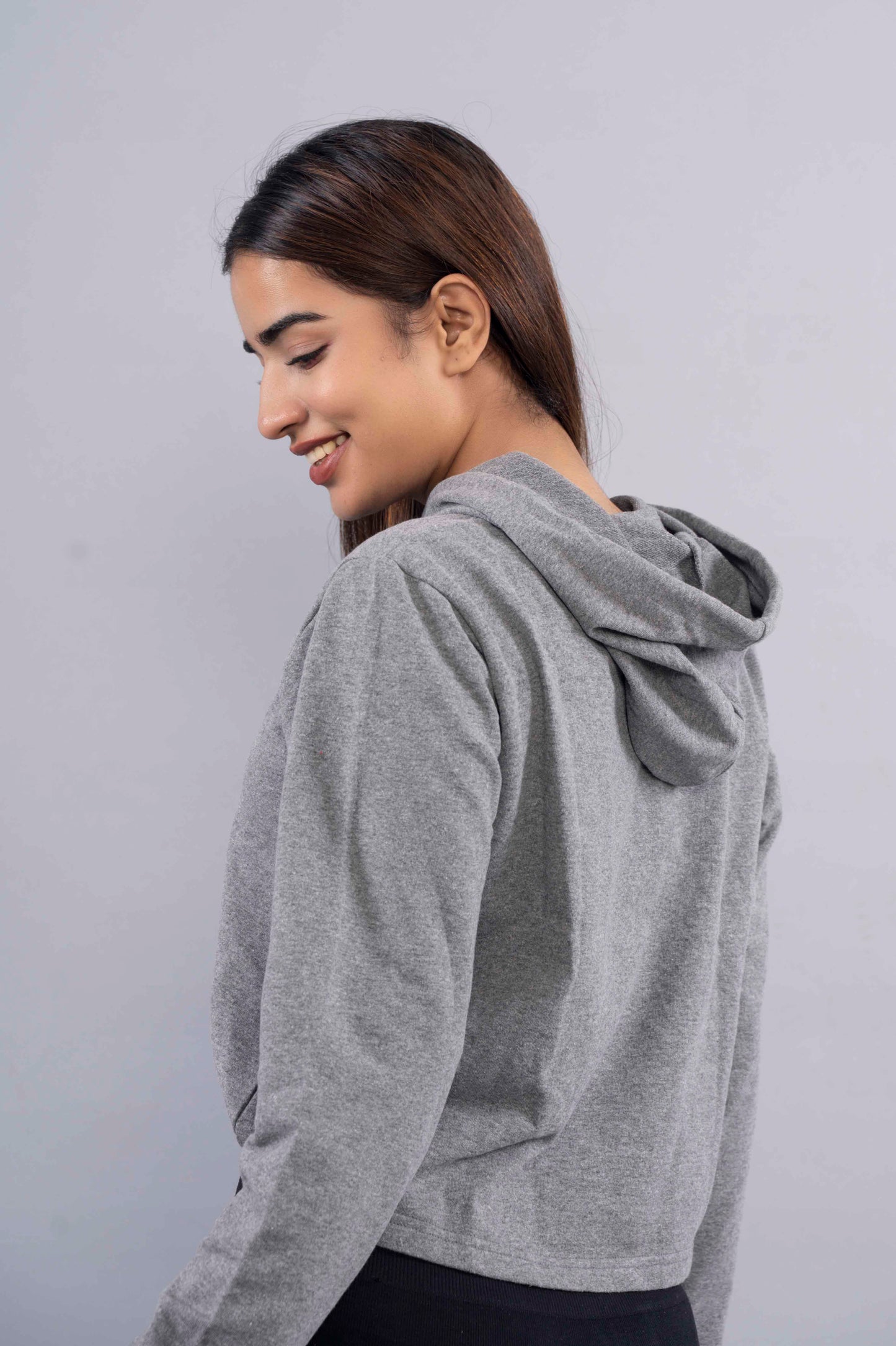 CY Oversized Crop Hoodie Grey