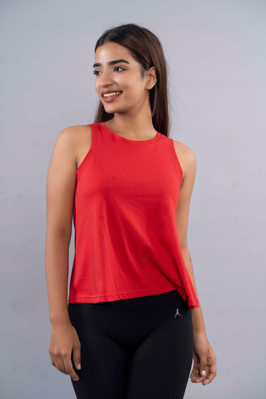 CY Basic Flare Tank Red